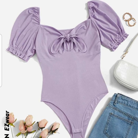 SHEIN Tops - Plus Body Suit Puff Sleeve